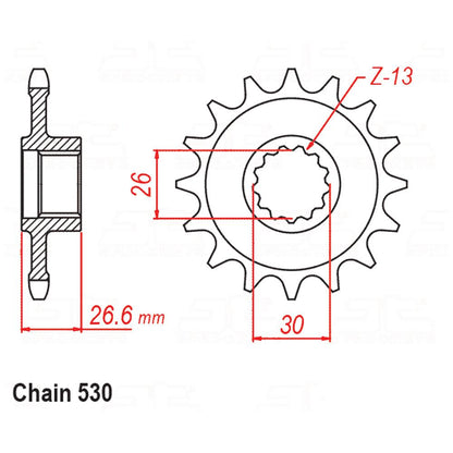 (NEW RA1250) FRONT SPROCKET - STEEL W/-RUBBER CUSH 19T 530P