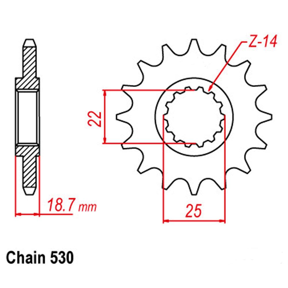 FRONT SPROCKET - STEEL W/-RUBBER CUSH 15T 530P