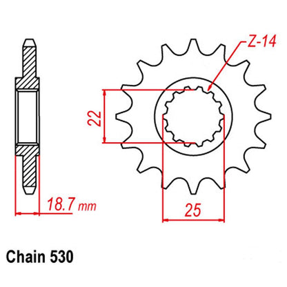 FRONT SPROCKET - STEEL W/-RUBBER CUSH 15T 530P