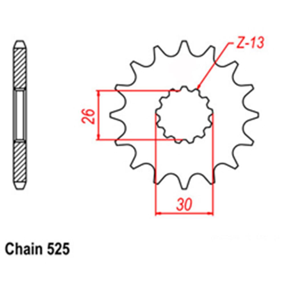 FRONT SPROCKET - STEEL W/-RUBBER CUSH 18T 525P