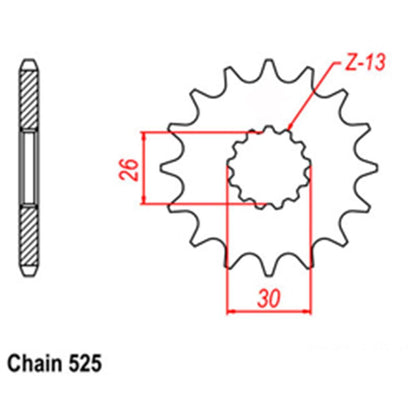 FRONT SPROCKET - STEEL W/-RUBBER CUSH 18T 525P