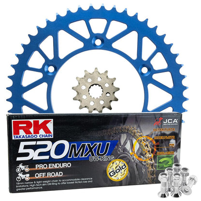 Pro Pack - RK Chain & Sprocket Kit Gold + Blue 13/51 YZ250F 01-25