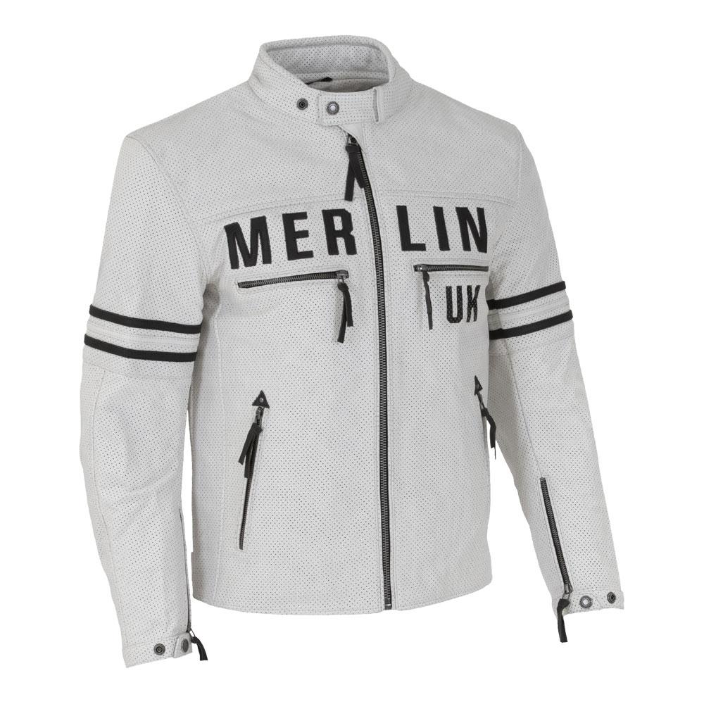 Merlin Revival D30 Perforated Leather Jacket White