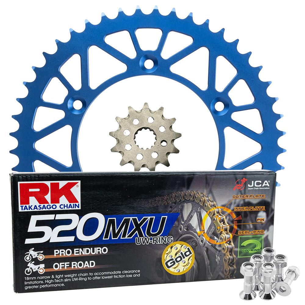 Pro Pack - RK Chain & Sprocket Kit Gold + Blue 13/49 YZ450F 03-25