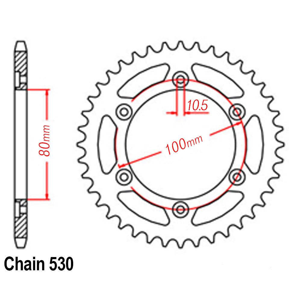 VORTEX ALLOY REAR SPROCKET 530-47T - MARVIC - BLACK