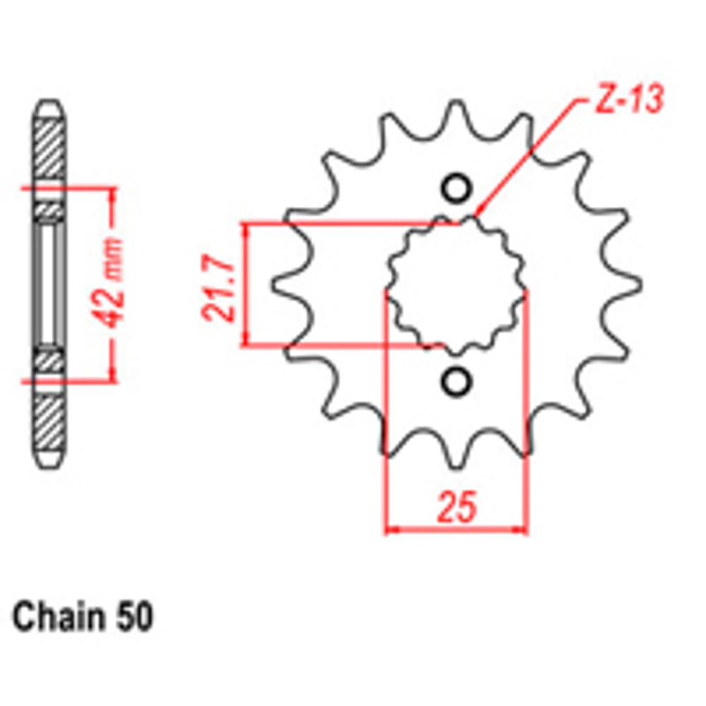 FRONT SPROCKET - STEEL W/-RUBBER CUSH 17T 530P