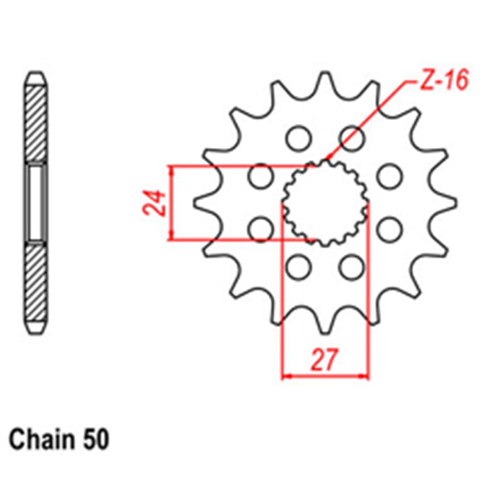 FRONT SPROCKET - STEEL W/-RUBBER CUSH 18T 530P