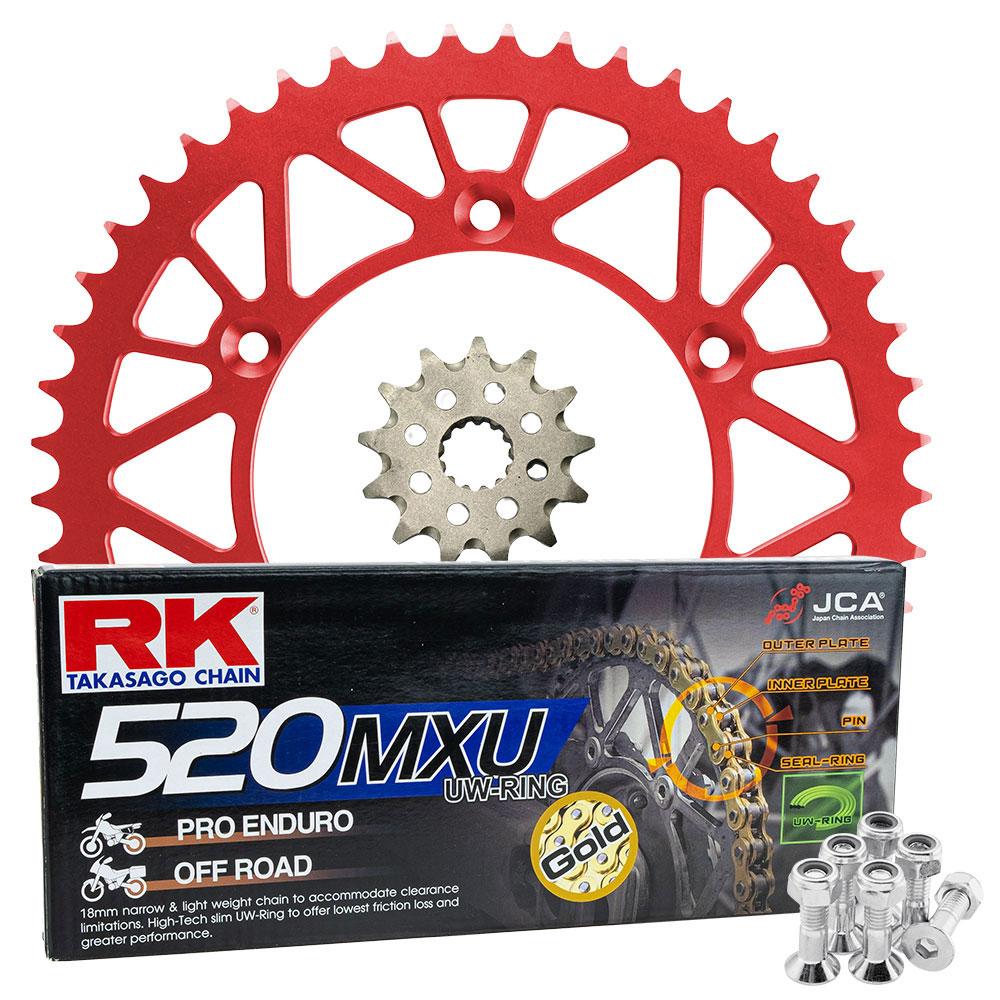Pro Pack - RK Chain & Sprocket Kit Gold + Red 13/50 CRF250R 04-17