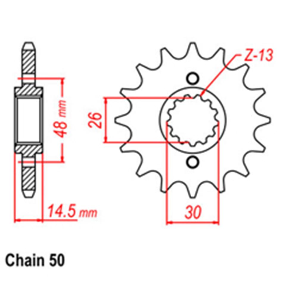 FRONT SPROCKET - STEEL W/-RUBBER CUSH 16T 530P