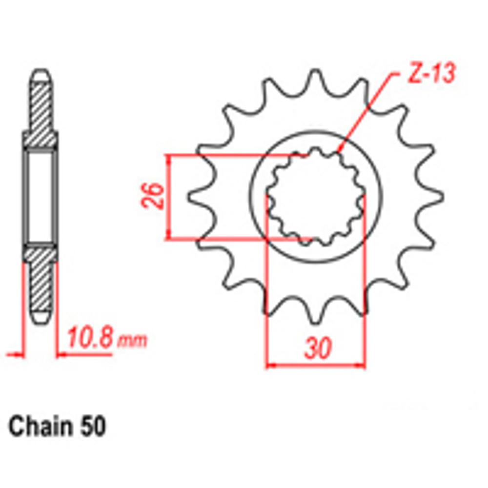 FRONT SPROCKET - STEEL W/-RUBBER CUSH 17T 530P