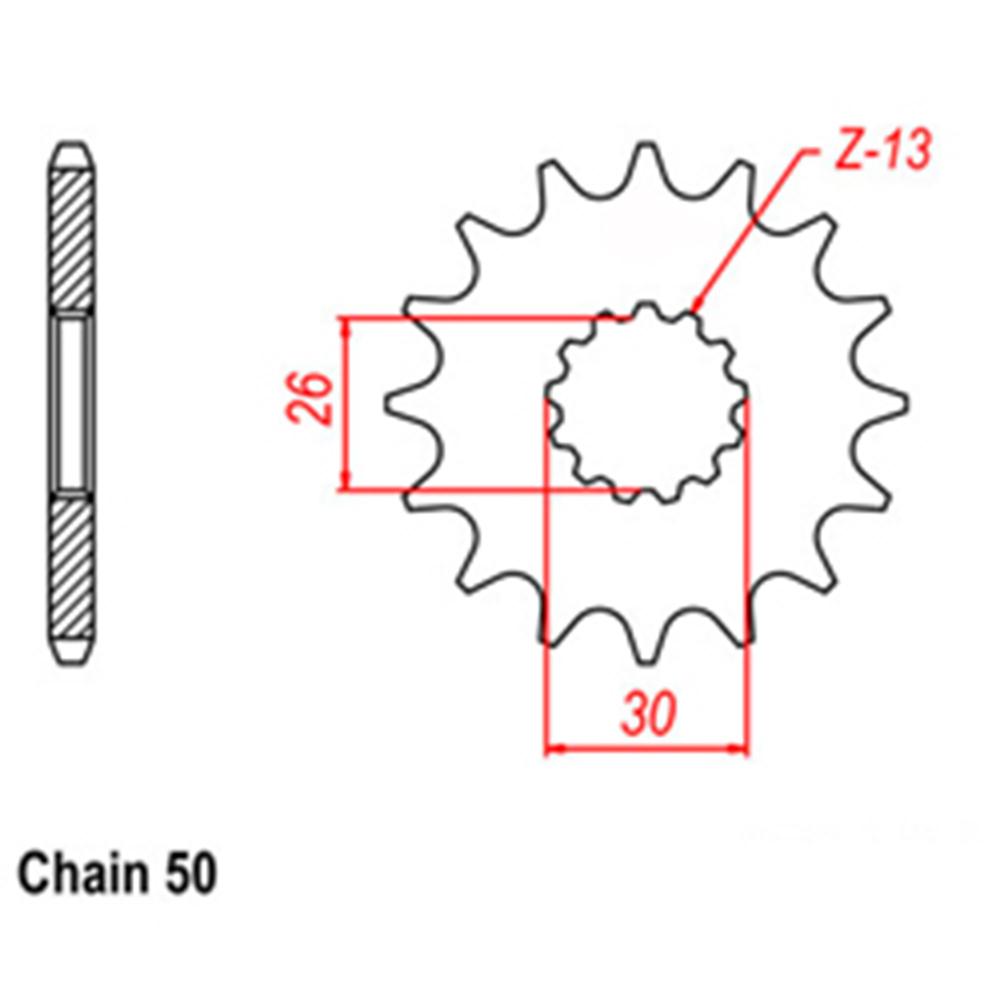 FRONT SPROCKET - STEEL W/-RUBBER CUSH 18T 530P