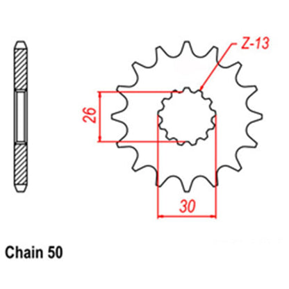FRONT SPROCKET - STEEL W/-RUBBER CUSH 18T 530P