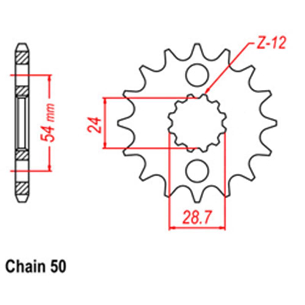 FRONT SPROCKET - STEEL W/-RUBBER CUSH 17T 530P