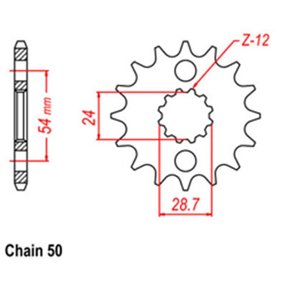 FRONT SPROCKET - STEEL W/-RUBBER CUSH 17T 530P
