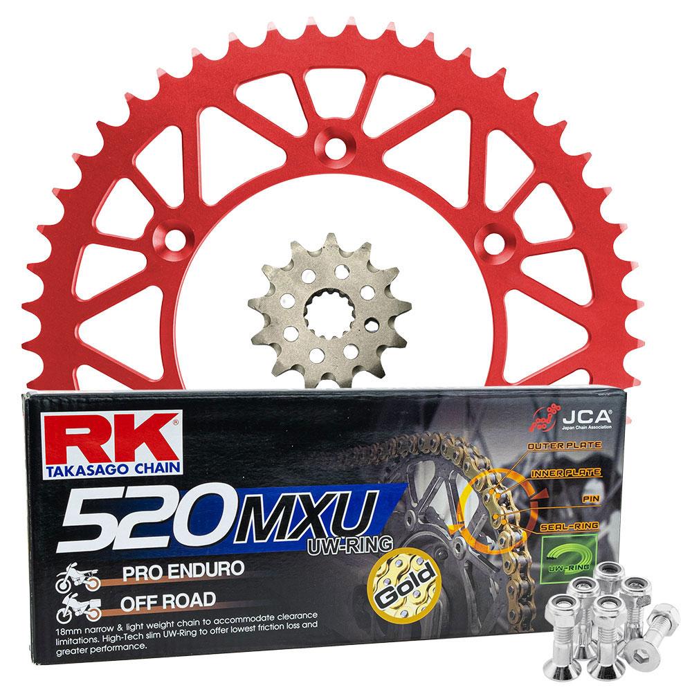 Pro Pack - RK Chain & Sprocket Kit Gold + Red 13/49 CRF250R 04-17