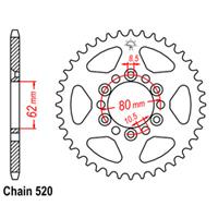 REAR SPROCKET - STEEL 40T 520P D/D