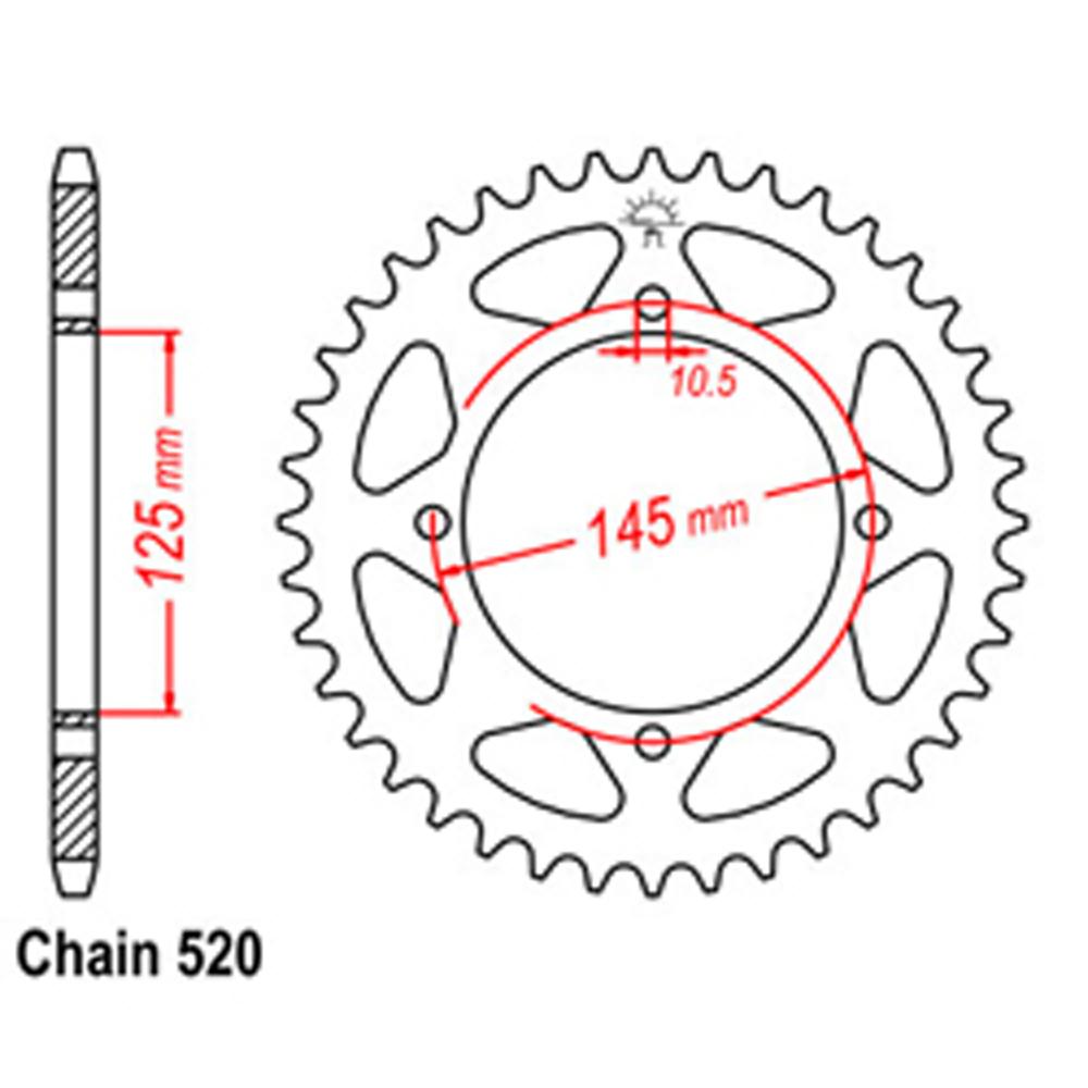 Z - REAR SPROCKET - STEEL 47T 520P