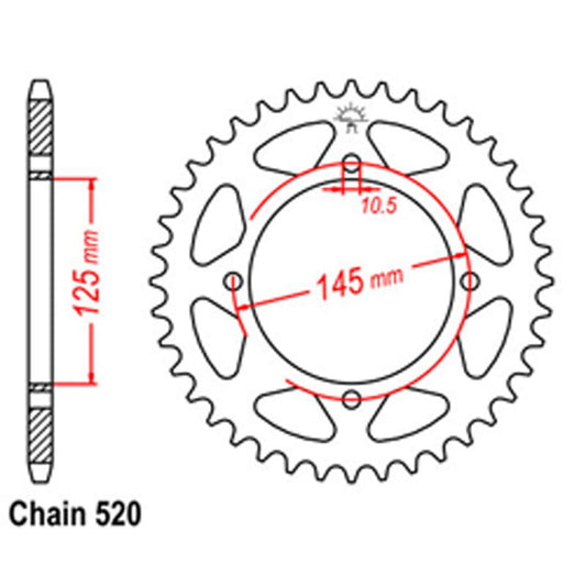 Z - REAR SPROCKET - STEEL 47T 520P