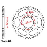 REAR SPROCKET - STEEL 49T 428P D/D
