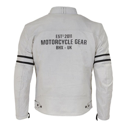 Merlin Revival D30 Perforated Leather Jacket White