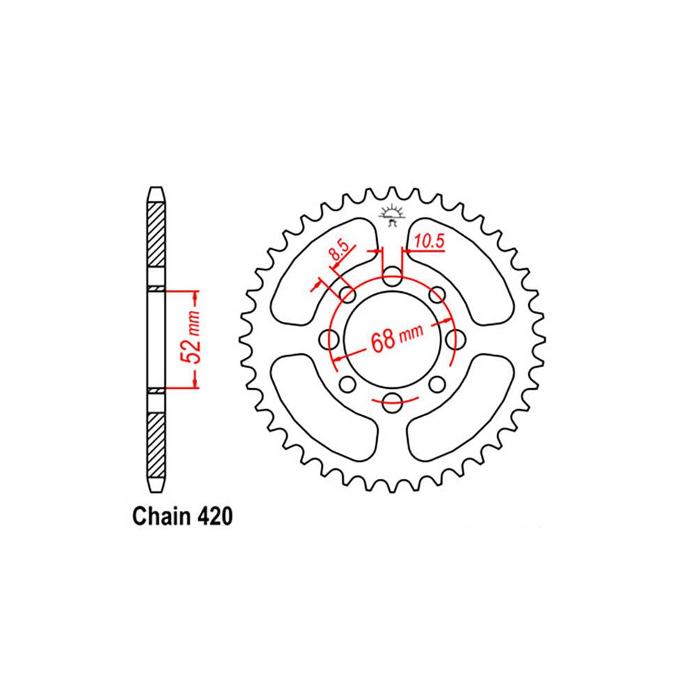 REAR SPROCKET - STEEL 33T 420P D/D