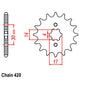 Front Sprocket - Steel 16T 420P Grom