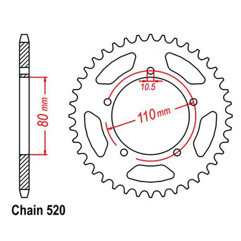 Z - REAR SPROCKET - STEEL 38T 520P