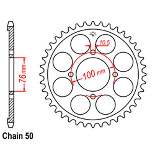 Z - REAR SPROCKET - STEEL 46T 530P