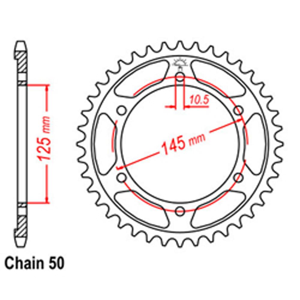 Z - REAR SPROCKET - STEEL 45T 530P