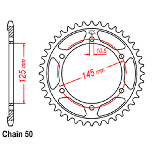 Z - REAR SPROCKET - STEEL 45T 530P