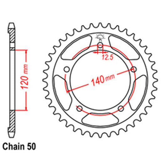 REAR SPROCKET - STEEL 41T 530P