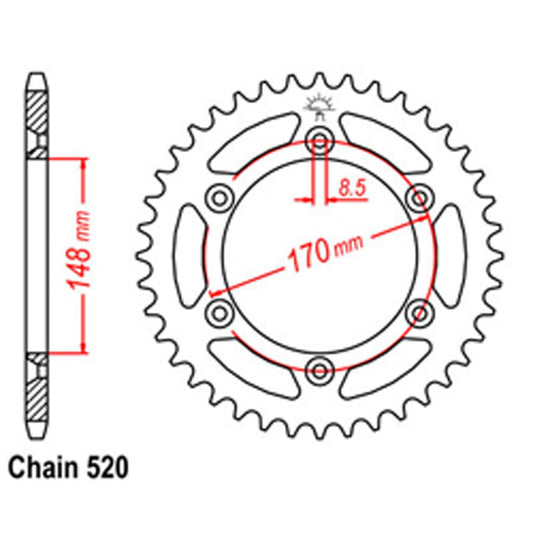 Z - REAR SPROCKET - STEEL 48T 520P