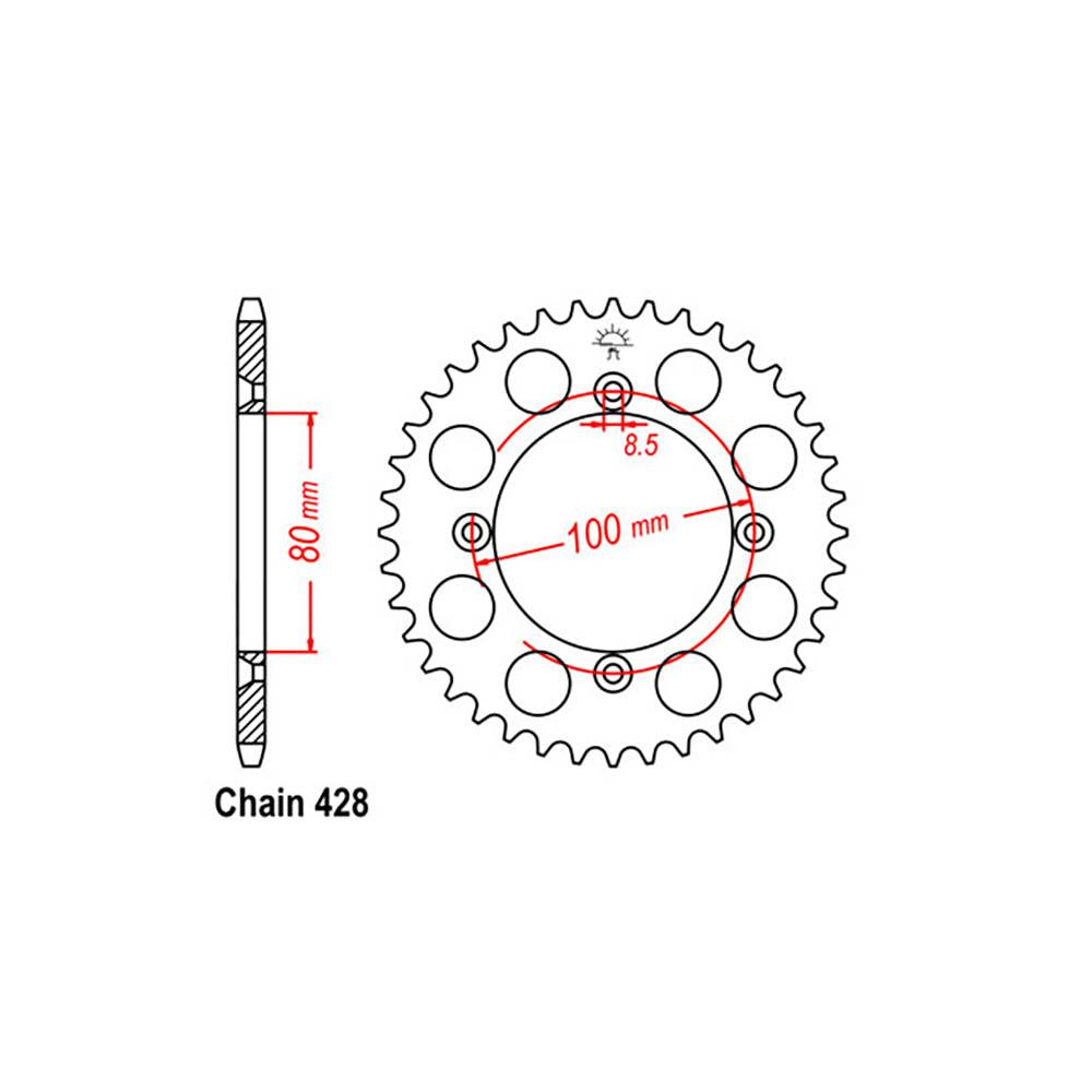 REAR SPROCKET - STEEL 46T 428P