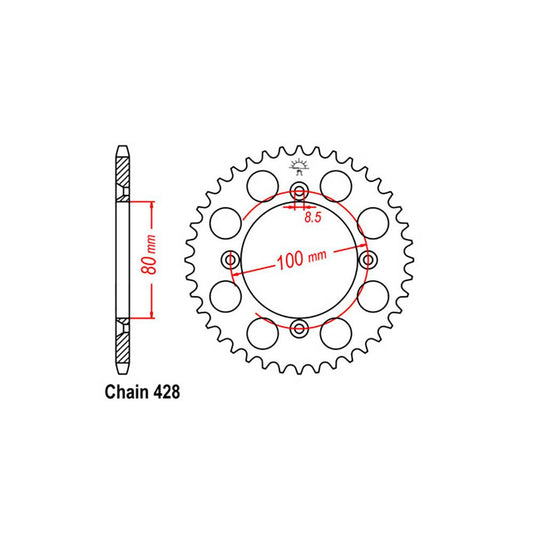 REAR SPROCKET - STEEL 49T 428P