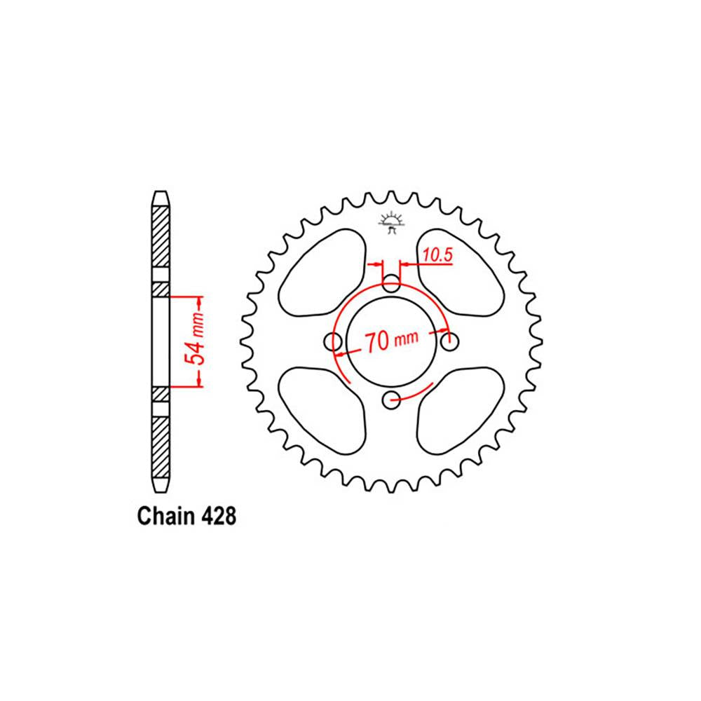 Z - REAR SPROCKET - STEEL 44T 428P