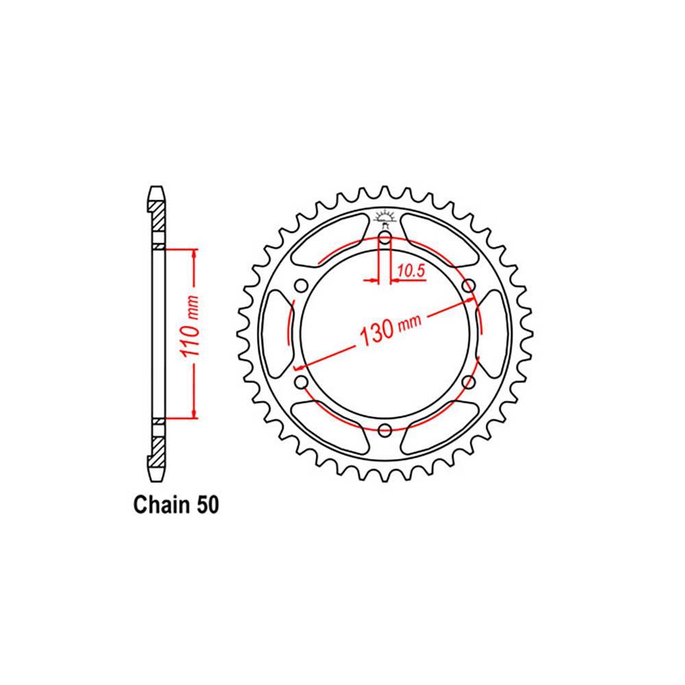 REAR SPROCKET - STEEL 47T 530P