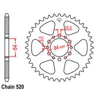 REAR SPROCKET - STEEL 39T 520P D/D
