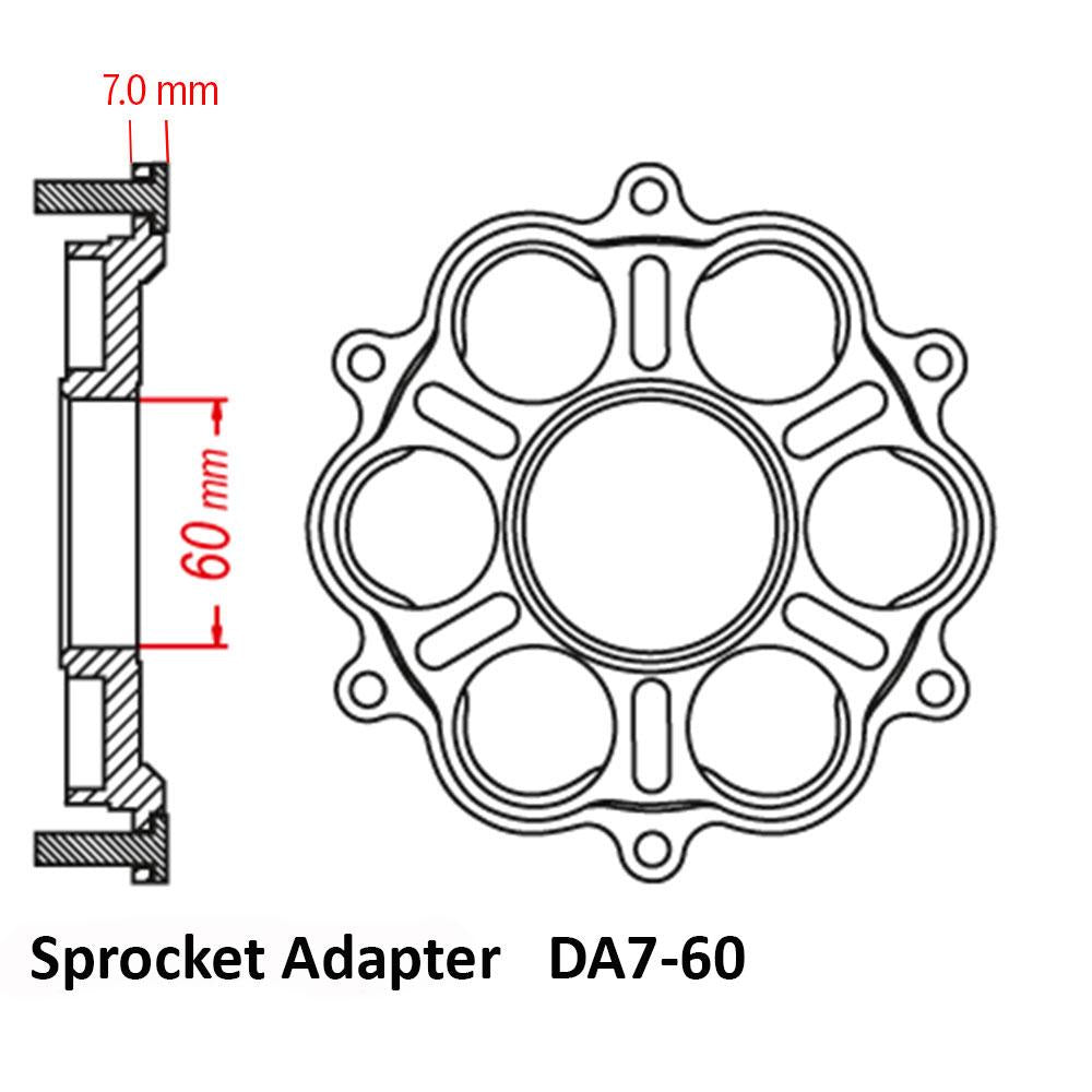JT REAR ALLOY SPROCKET ADAPTOR : DUCATI 760B (6 BOLT)