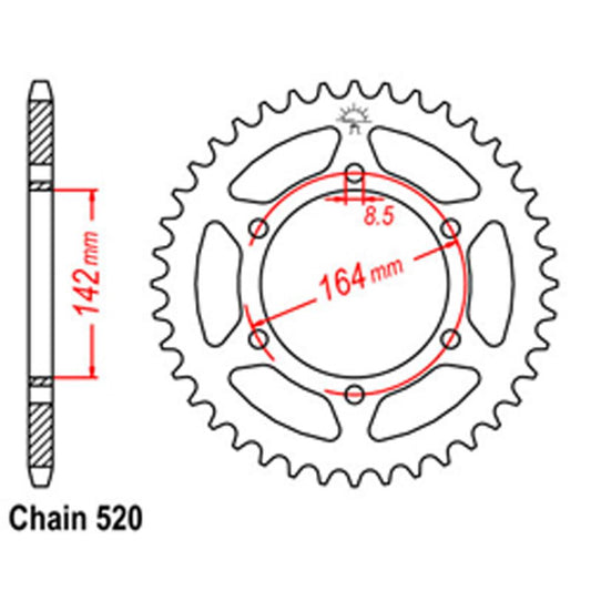 Z - REAR SPROCKET - STEEL 46T 520P