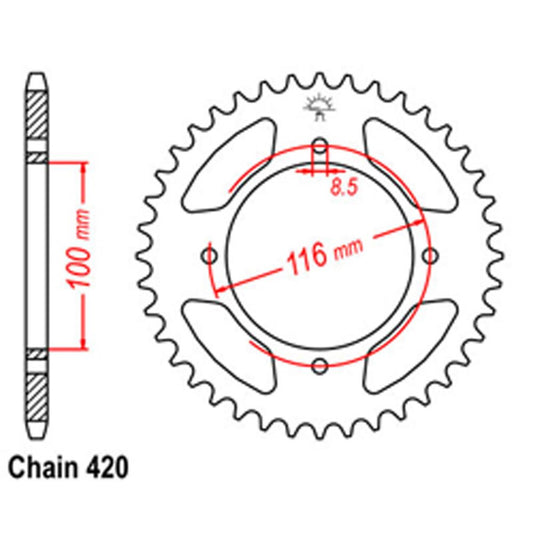 Z - REAR SPROCKET - STEEL 47T 420P