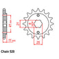 Front Sprocket - Steel 14T 520P