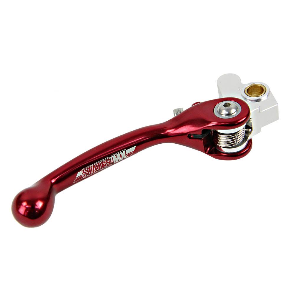 States MX Front Brake Lever - STD Flex - Honda/Suzuki - Red