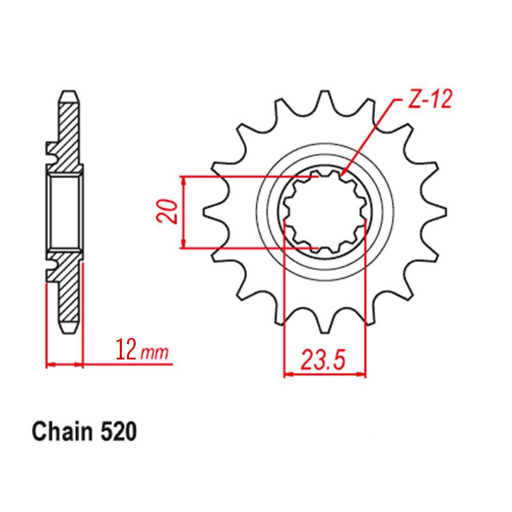 FRONT SPROCKET - STEEL W/-RUBBER CUSH 13T 520P