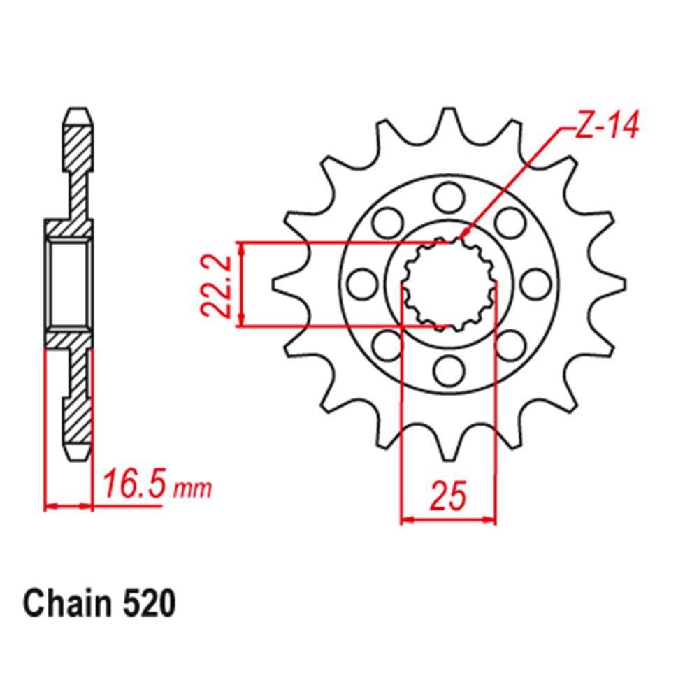 (NEW DUCATI) FRONT SPROCKET - STEEL W/-RUBBER CUSH 15T 520P