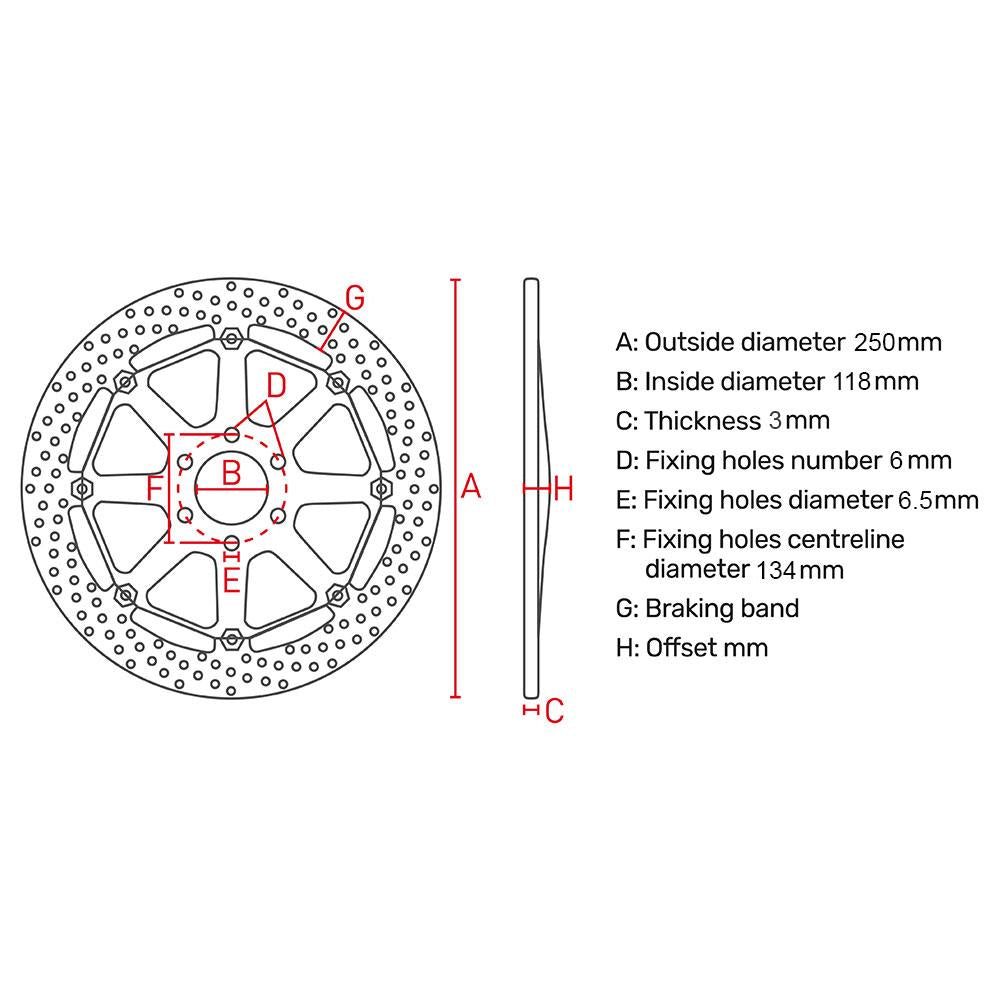Ferodo Disc Brake Rotor 250mm - FMD0457MXR