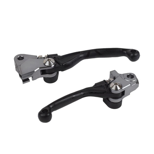 Polisport Folding Lever Set Kawasaki KX250F 13-20/KX450F 13-18 - Black