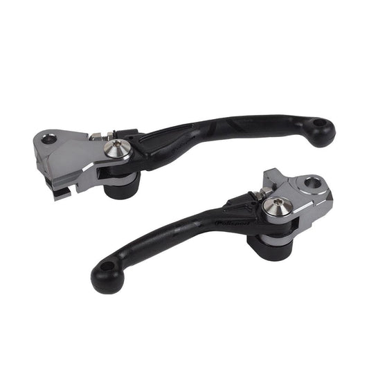 Polisport Folding Lever Set Honda CR125/250 04-07 - Black