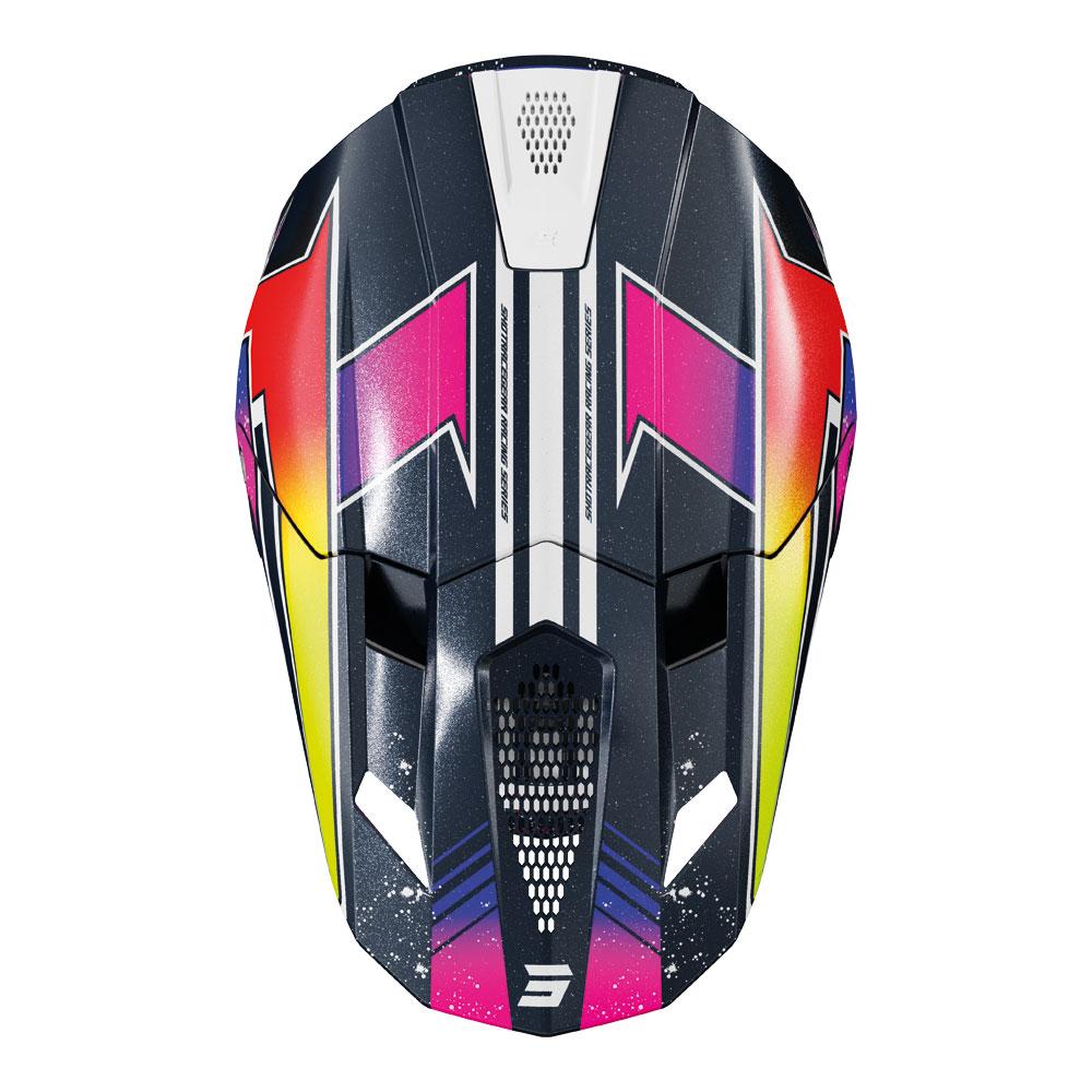 Shot Lite Racing Helmet Blue/Neon Yellow Pearly